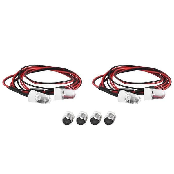 RC Billys 3-9V Lys Sæt Forlygte Hovedlys Lamper til 1/5 1/8 1/10 1/12 1/14 RC Modelbil Lastbil LED, 2 Hvide 8mm