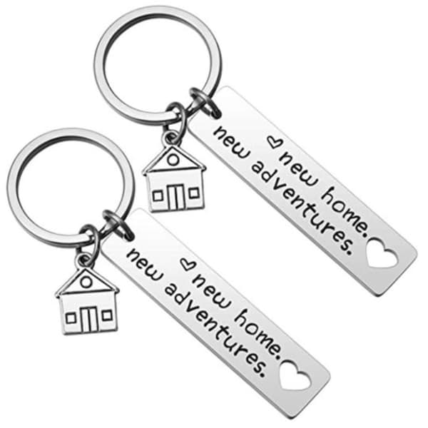 2-pack nyckelringar Nytt hem, nya äventyr, inflyttningspresent KLB