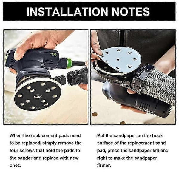 Erstatningsslipeskive for Festool, 125 mm ultratålig, myk, 8 hull