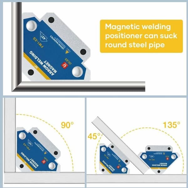 Welding Magnets, 1 pc FM3-S with Switch, Magnetic Welding Angle 15-25 kg for 45°, 90°, 135° Angle Holder