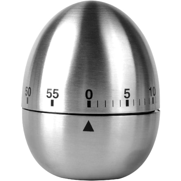 Egg Kitchen Timer Stainless Steel Mechanical Rotating Alarm 60