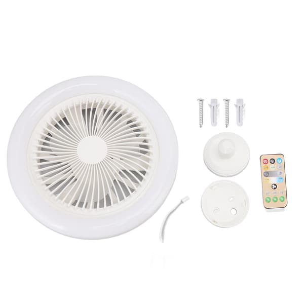 36w Loftventilator Lys 9,8 Tommer Lille Lydløs E27 Led Ventilatorlampe Til Soveværelse 86265v Hvid