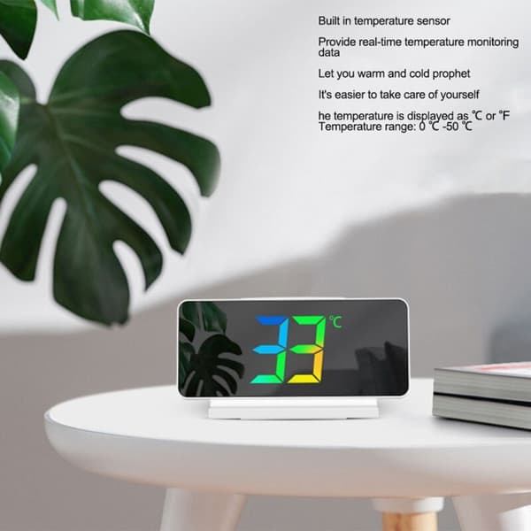LED Digital Alarm Clock, Large Digits, Bold Font, Snooze, Adjustable Volume, Easy to Use, for Bedroom, Office White
