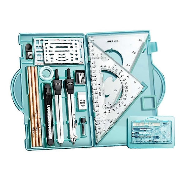 Architect Set, Professional Geometry Set, Compass and Protractor, Drawing Tools Morandi Blue Morandi Blue