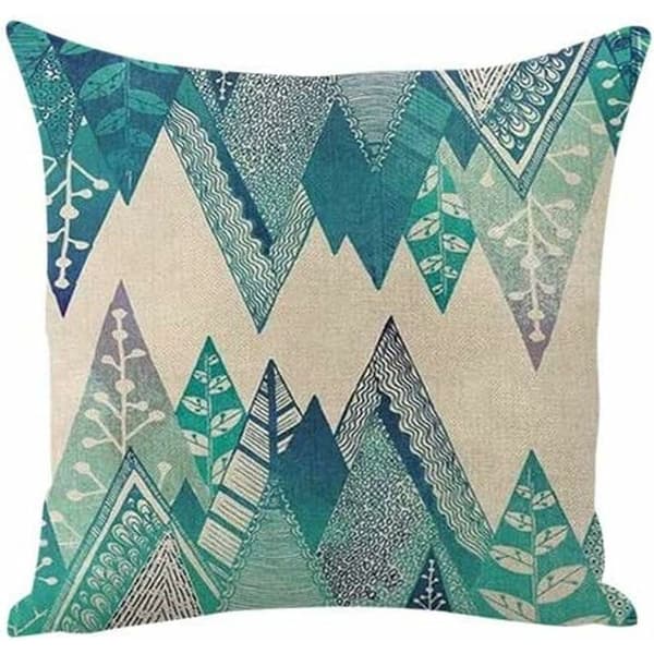 Sett med 4 dekorative putetrekk i bomullslin, 45x45 cm