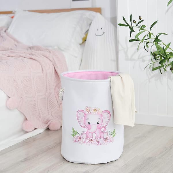 Laundry Baskets Pink Laundry Basket Elephant Basket for Kids, Baby Laundry Basket, Large Foldable Laundry Basket