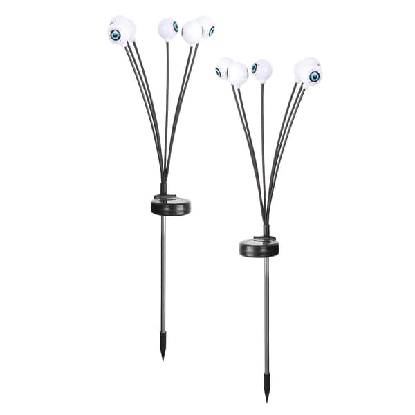 2 stk Solcelle Halloween LED Øjenlamper Tilbehør Græsplæne Udendørs Sti Lamper Violet