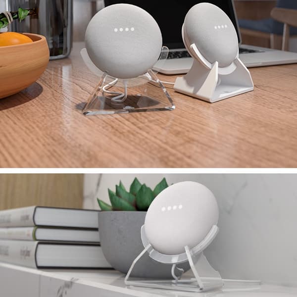 Vertikalt Ställ Kompatibelt med Nest Mini - Transparent Akrylhögtalarhållare