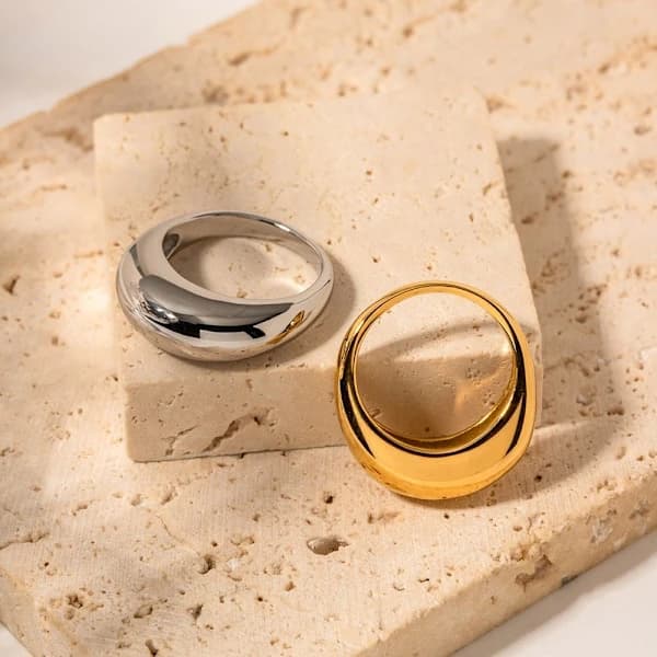 Ringe i rustfrit stål Arc Ringe SØLV STØRRELSE7 STØRRELSE7 sølv størrelse7-størrelse7