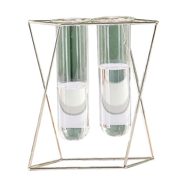 Wall Mounted Glass Vase Wall Decoration Iron Hanging Flower Vases Hydroponic Plants Container Home
