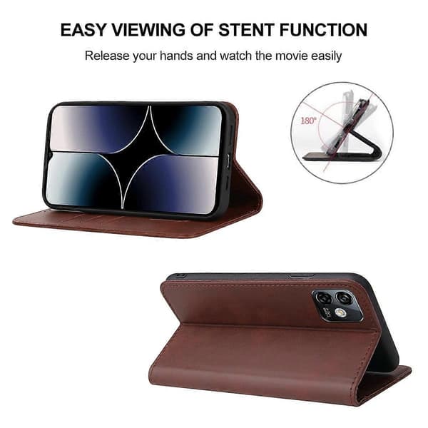 Magnetisk Lukking Skinn Telefonveske [DB] Brun For Ulefone Note 16 Pro Brown For Ulefone Note 16 Pro