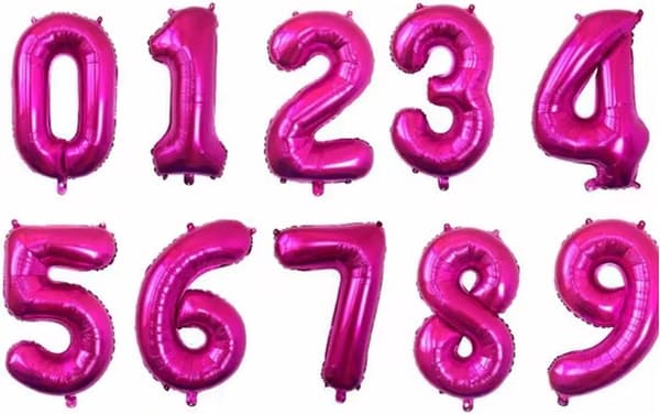 Numeropallo - Folioilmapallo - 80cm - Fuchsia - Numero 6