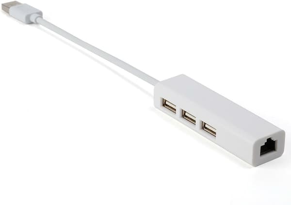 USB A til 3 x USB A og RJ45 Ethernet LAN-adapterkabelhub Mac USB-A netværkskabel til bærbar computer, PC, MacBook