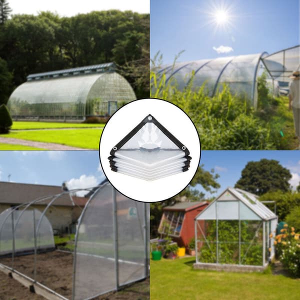 Transparent tarp cold insulation garden rainproof clear poly tarp plant protection fabric 6.6 x 8.2 ft