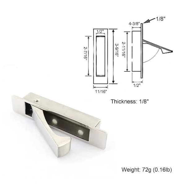 2-pack Pocket Door Edge Pull Sliding Closet Door Flush Handles