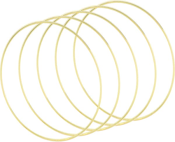5-pack 10 tum/25 cm metallkransringar guld blomsterkrans