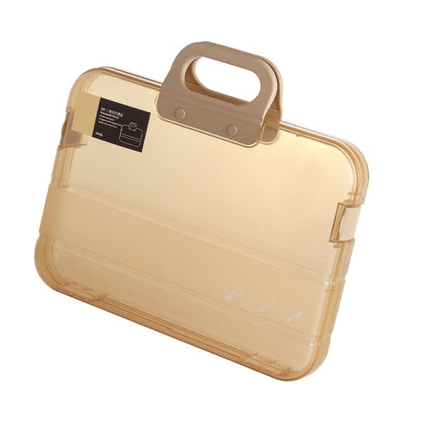 Clear Document Bag, Multifunctional, Large Capacity, Dustproof, Waterproof A4 File, Portable Project Bag for Office, School, Khaki