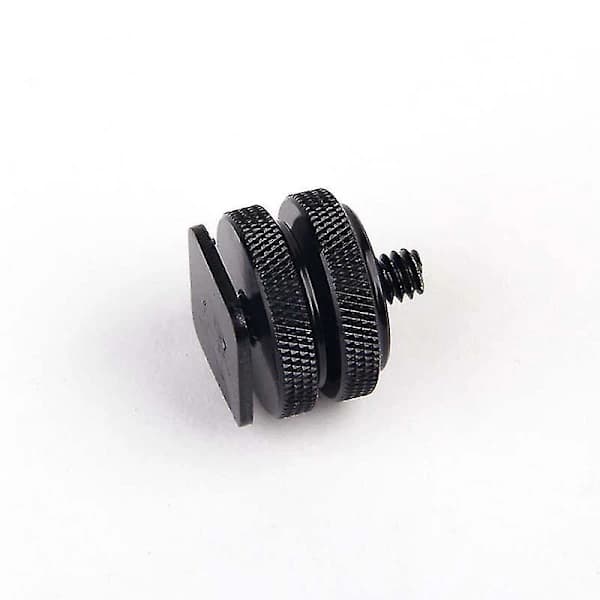 1/4 tommers doble muttere stativfeste skrue til blitskamera hot shoe-adapter