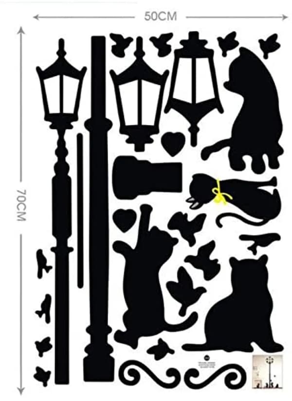 Light Cats Wall Decal Removable DIY Vinyl Wall Art Home Decor
