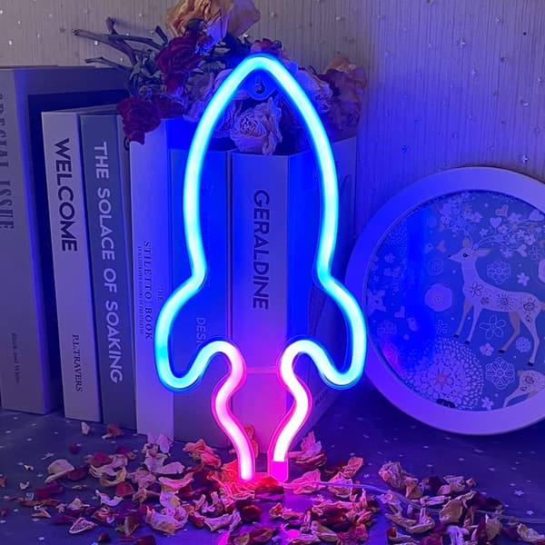 Raket Neonlys, LED Neonskilt Neonskilte Lysskilte, USB