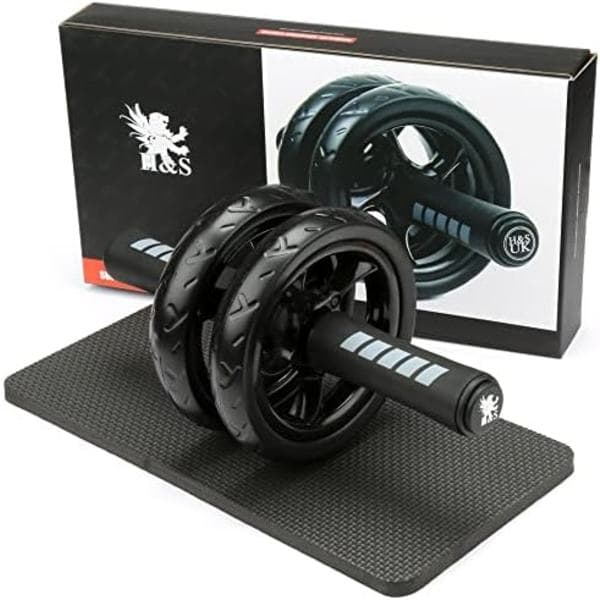 Abdominal Roller for Strength Training Equipment - Ab Wheel for Sit-ups for Home Gym with Extra Thick Knee Pad Mat - Ab Trainer