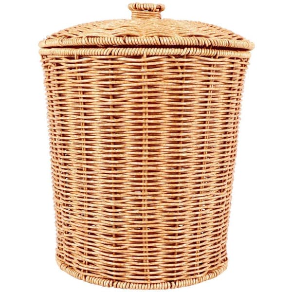 Woven Basket Round Rattan Container with Lid Planter Basket Storage Baskets