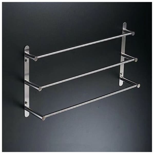 Multi-layer 304 Stainless Steel Towel Rack, 50cm, Wall-mounted, 3 Bars, for Bathroom and Kitchen