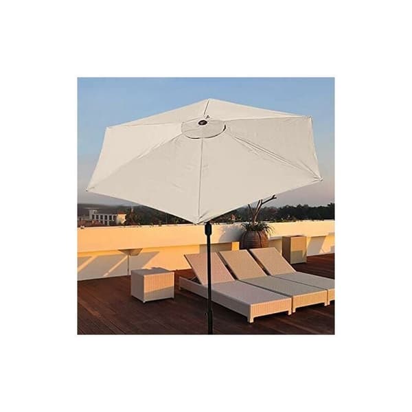 Replacement Cover for 6-Rib Parasol - 3 m - Waterproof - Anti-UV - White