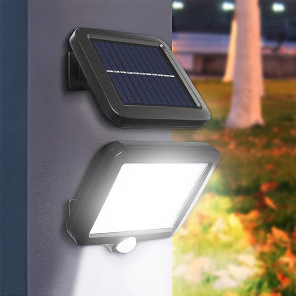 Kraftig udendørs solcellelampe med bevægelsessensor 120 LED vandtæt-FF-