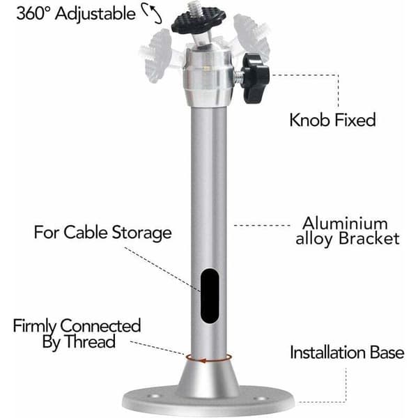 Projector Mount for Ceiling, 3 kg Load Capacity, 360° Rotation, 90° Tilt Angle, Ceiling and Wall Mount for Mini Projector - Made of Aluminum