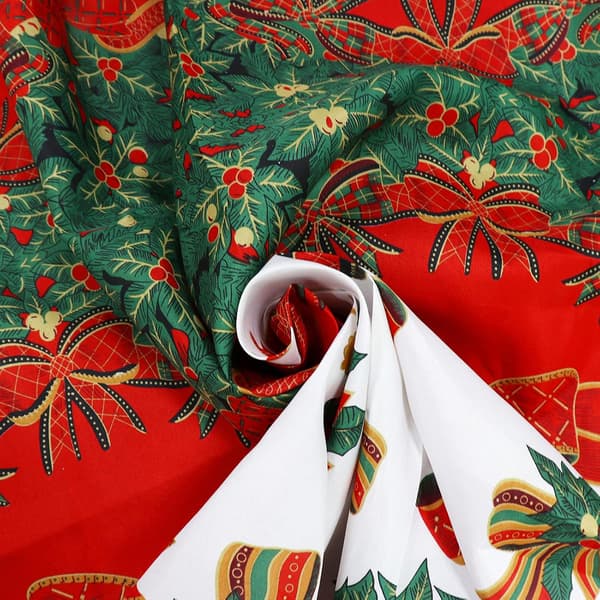Rectangular Polyester Christmas Tablecloth, Stain-Resistant Christmas Tablecloth with Christmas Tree Pattern for Christmas Table Decoration, Rectangular Table