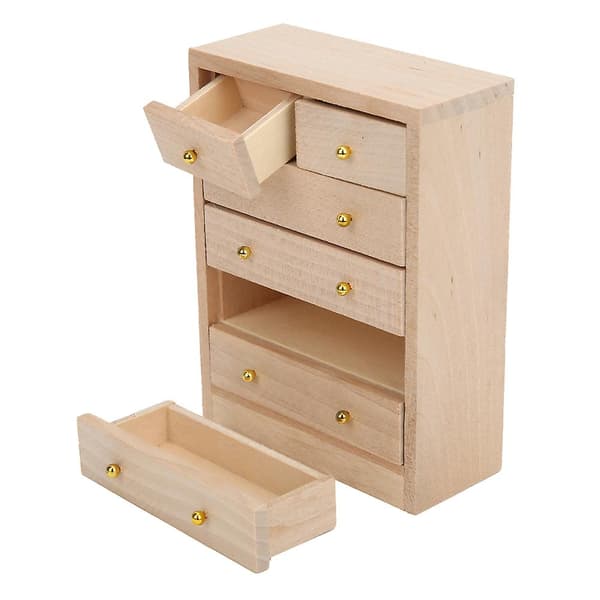 1:12 Dukkehus Træskab Miniature Møbler Dekoration