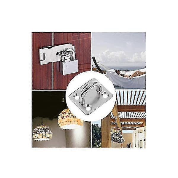 M6 304 Rustfrit Stål Aflang Øjeplade, Marine Hardware Klampe Krogøje (4 stk., sølv)