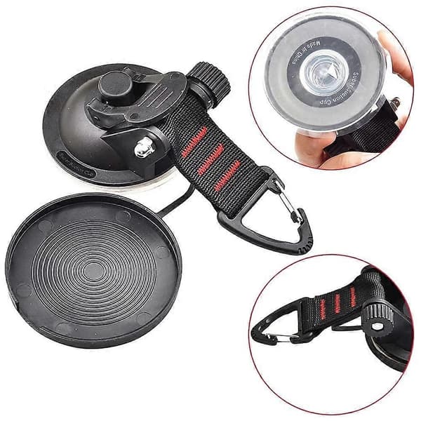Nirvana Pieces Suction Cup Mount with Fixing Hook, Multifunctional Suction Cups, Strong Car Tensioner, For Car Side Awning, Boat, [DB]
