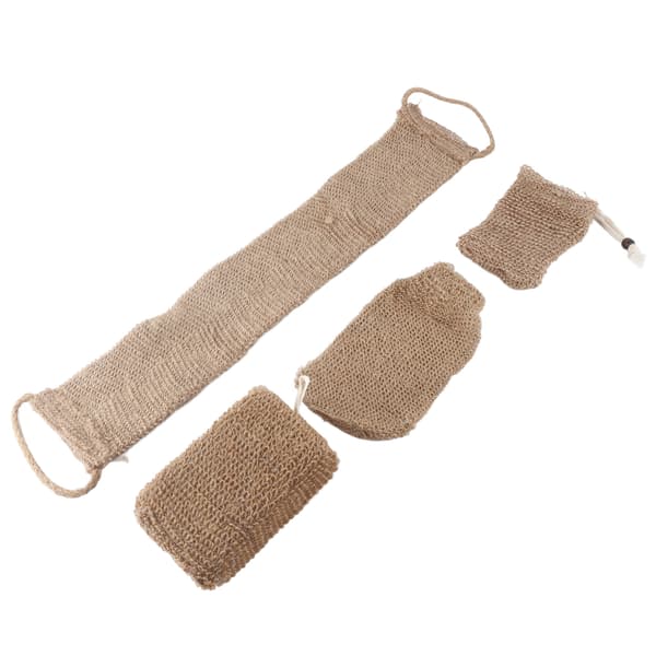 Exfoliating Jute Back Scrubber Concave Convex Surface Gift Box Jute Exfoliating Scrub Kit
