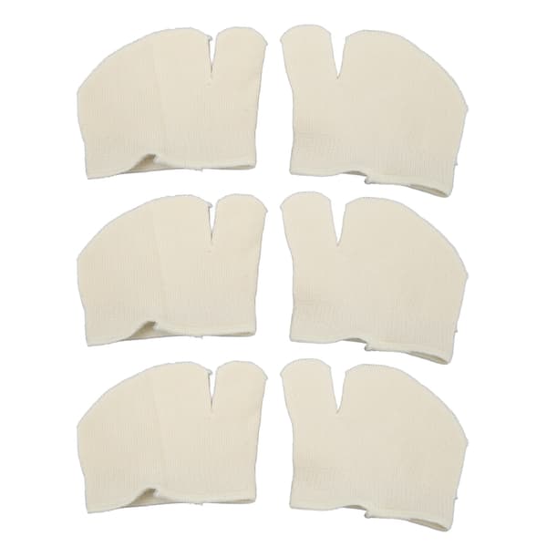 3 Pairs Front Toe Split Socks Half Flip-Flop Soft Breathable Non-Slip Split Toe Socks Milk White