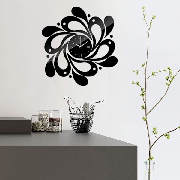 Frameless Wall Clock, Creative Splashing Wall Clock, 3D Wall Sticker