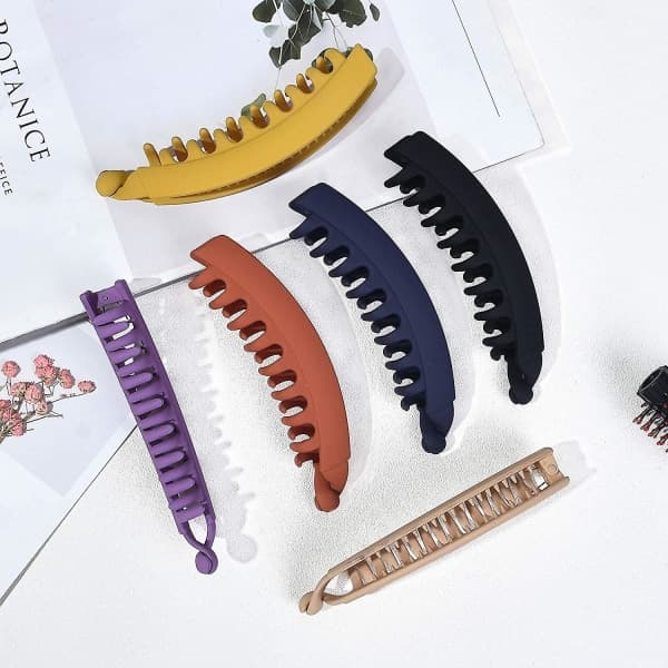 6 store bananklemmer store hårklemmer til tykt hår