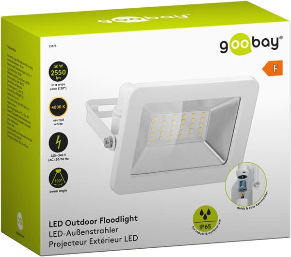 LED-valonheitin ulkokäyttöön, 30 W Vit