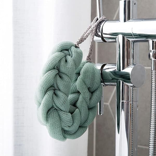 Bath Sponge for Adults, 5 Pieces Back Scrubber Mesh Stretchy Braids Shower Sponge Soft Exfoliating Massage Sponge