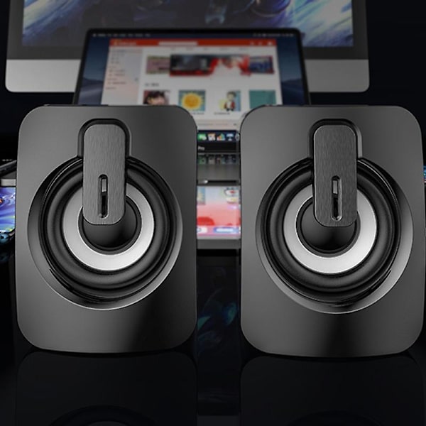 Datorhögtalare Stereo Portabla Högtalare Icke-Bluetooth Skrivbords PC Skrivbordshögtalare Minihögtalare