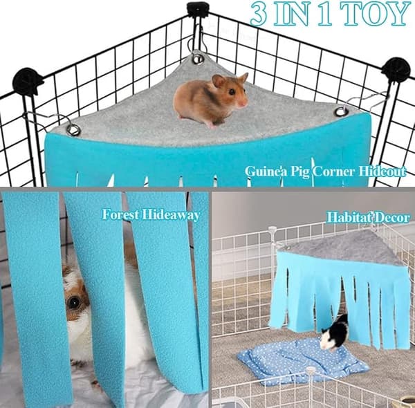 Hamster Small Animal Tent Hammock (Blue), Pet Skin Cage Accessory