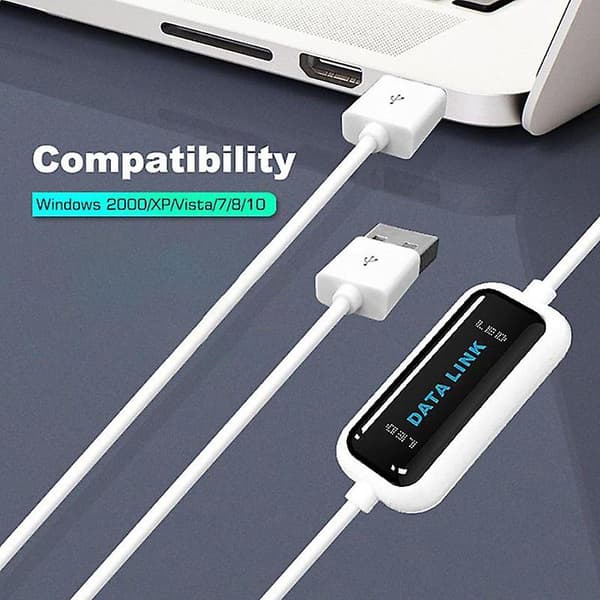 Bærbar USB PC til PC Overførselskabel Online Del Synkroniser Link Net Direkte Data Filoverførselsbro Nem Brug Ny