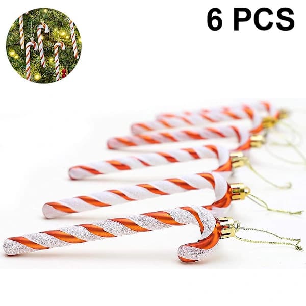 6 stk oppblåsbare Candy Cane-dekorasjoner, godteriballonger