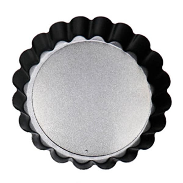 6 Pcs Mini Cake Pans with Removable Bottom 3 Inch Egg Tart Muffin Pan Black Round for Dessert Baking