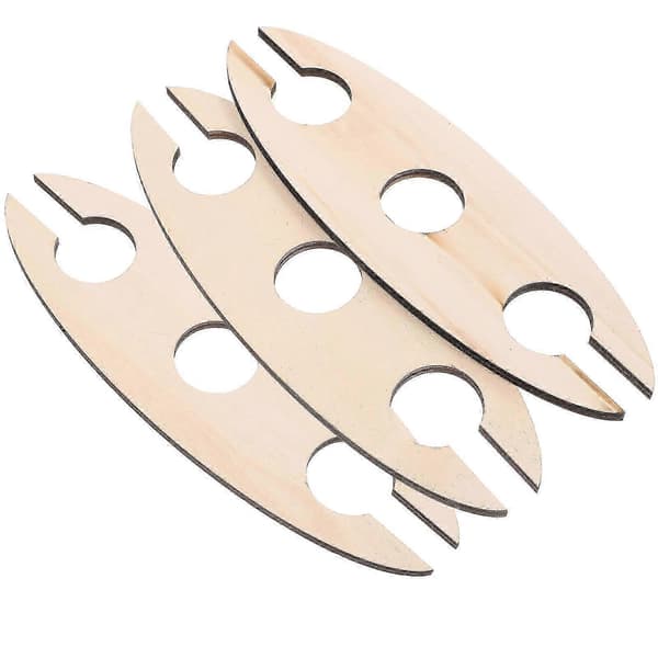 3 st Trähantverk Rött Vin Rack Vin Display Rack för Hemmet (Khaki)