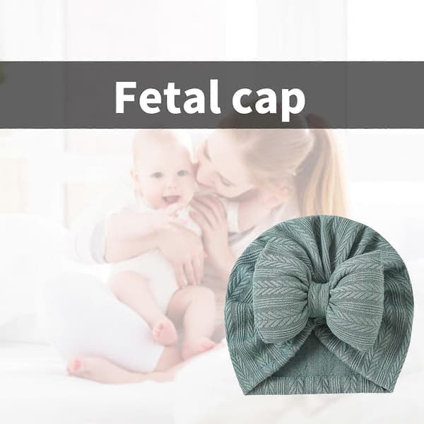 Trendy Jenter Hodeplagg Småbarn Elastiske Luer Baby Turbanhatt Sløyfe Pullover Hatter Ensfarget for Dusjfester Hvit White White