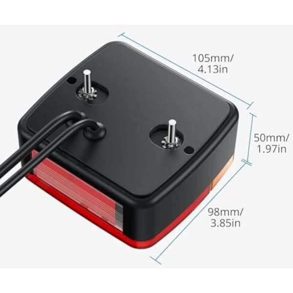 Trailer Rear Light Mounting Kit, 2-pack with 7.5m Cable and 7-pin E-marked Plug, Compatible with European Trailers