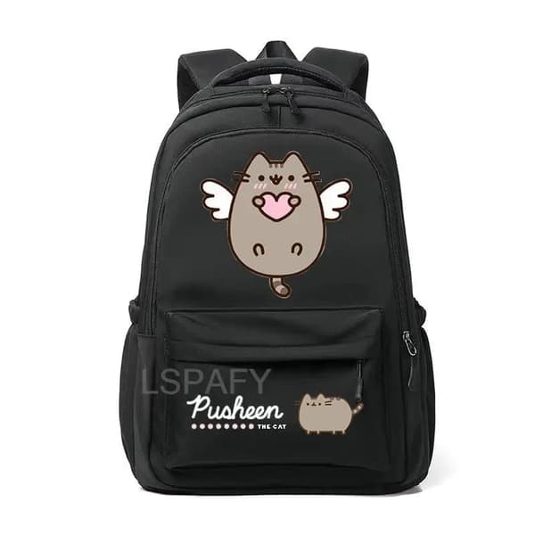 Kawaii Thick Cat Backpack Fashion Canvas Backpack for Women style 2 style 2