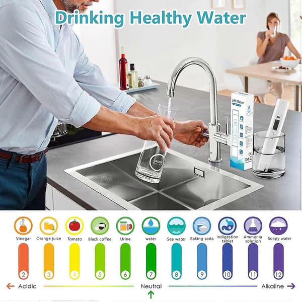 Electronic PH Meter, 0-14pH Measuring Range, High Accuracy Pool pH Meter, pH Meter for Pool, Aquarium, Drinking Water